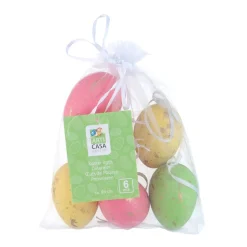Osterdeko Ostereier Set 6-teilig 4 cm bunt