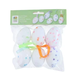 Osterdeko Ostereier Set 6-teilig 6 cm bunt