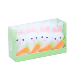 Osterdeko Osterhase 4er Set weiss/bunt