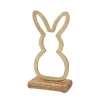 Osterdeko Osterhase Holz 23 cm natur/gold