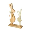 Osterdeko Osterhase Holz 32 cm natur/gold