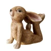 Osterdeko Osterhase Yoga 14 cm braun