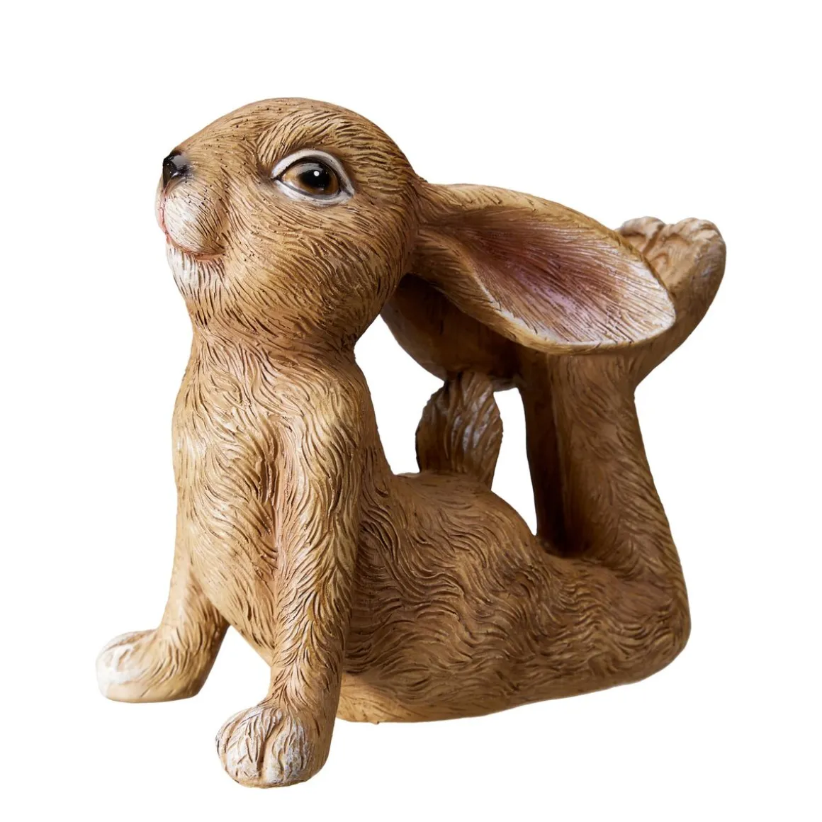 Osterdeko Osterhase Yoga 14 cm braun