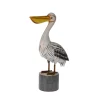 Osterdeko Pelikan Metall 49 cm grau/gelb