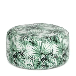 Outdoor Pouf aufblasbar PATTY Blattmuster grün