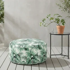 Outdoor Pouf aufblasbar PATTY Blattmuster grün