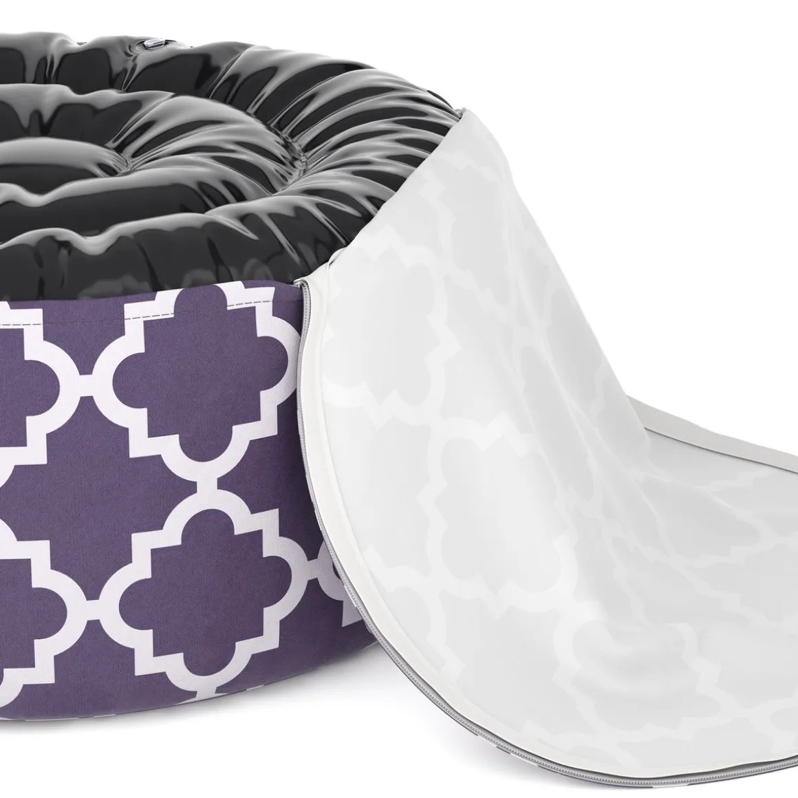 Outdoor Pouf aufblasbar PATTY taupe/weiss