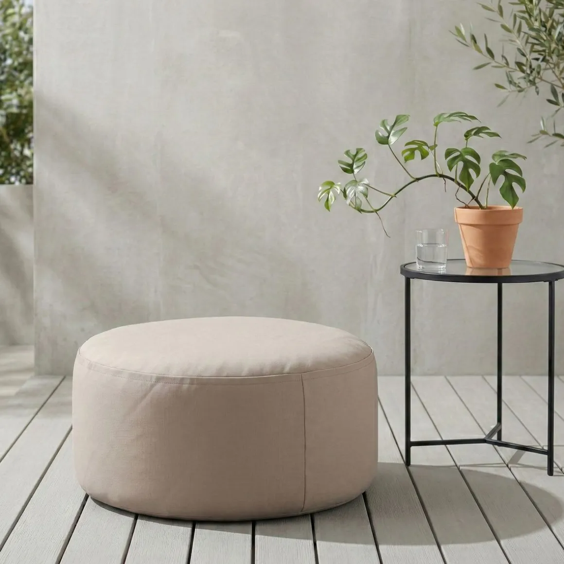 Outdoor Pouf aufblasbar PATTY beige