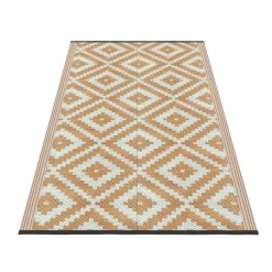 Outdoor Teppich KALUA 150 x 90 cm beige/weiss