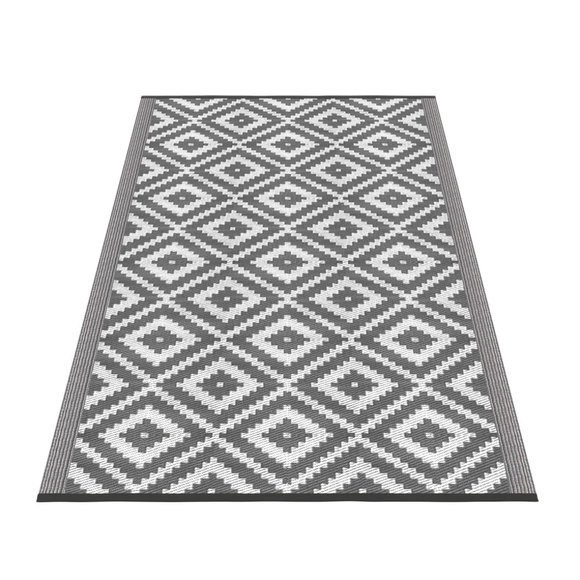 Outdoor Teppich KALUA 270 x 180 cm grau/weiss