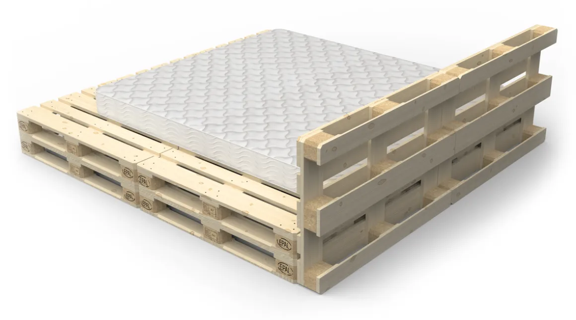 Palettenbett 240 x 240 cm Komplett-Set