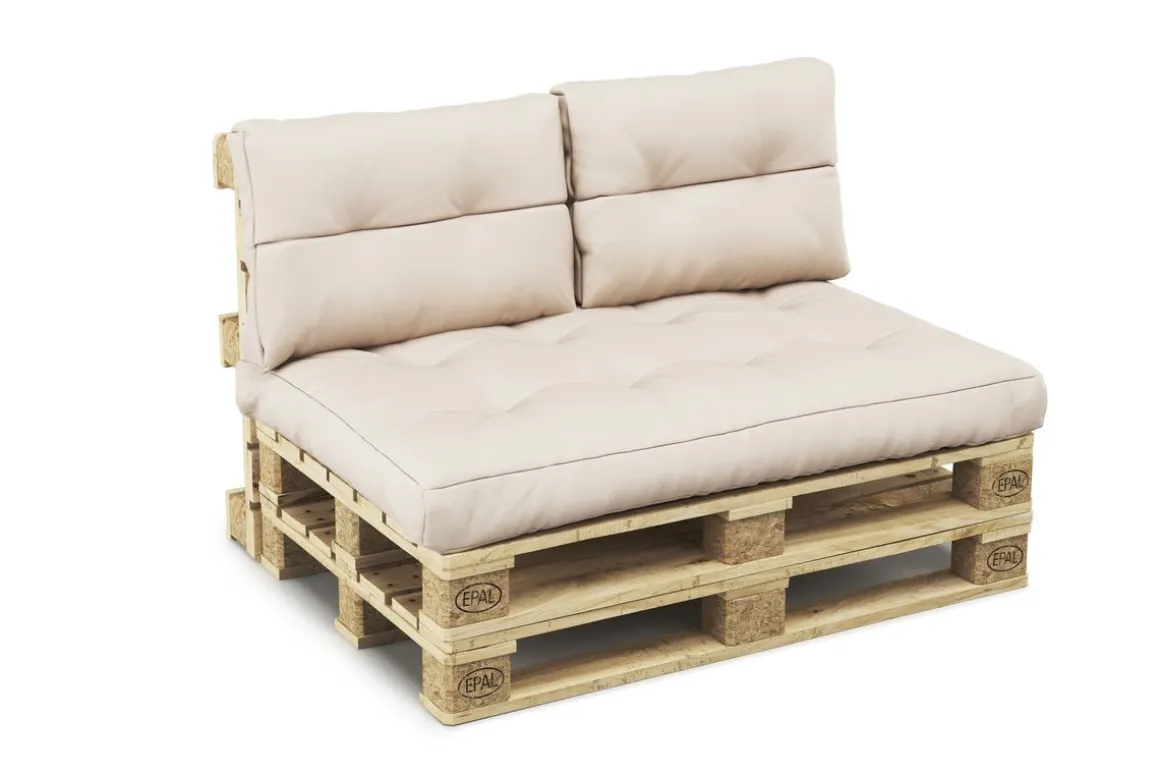 Palettenkissen Set 3-teilig beige