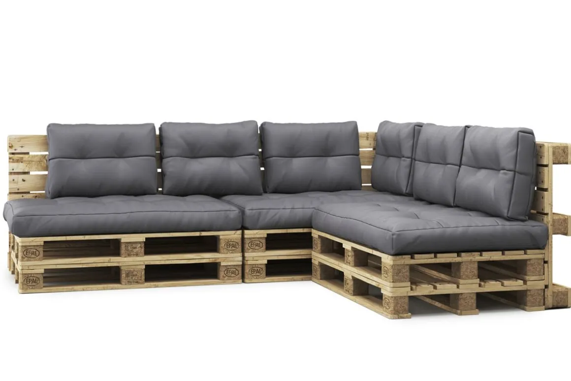 Palettenlounge ASCONA inkl. Kissen anthrazit