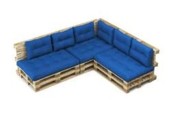 Palettenlounge ASCONA inkl. Kissen blau