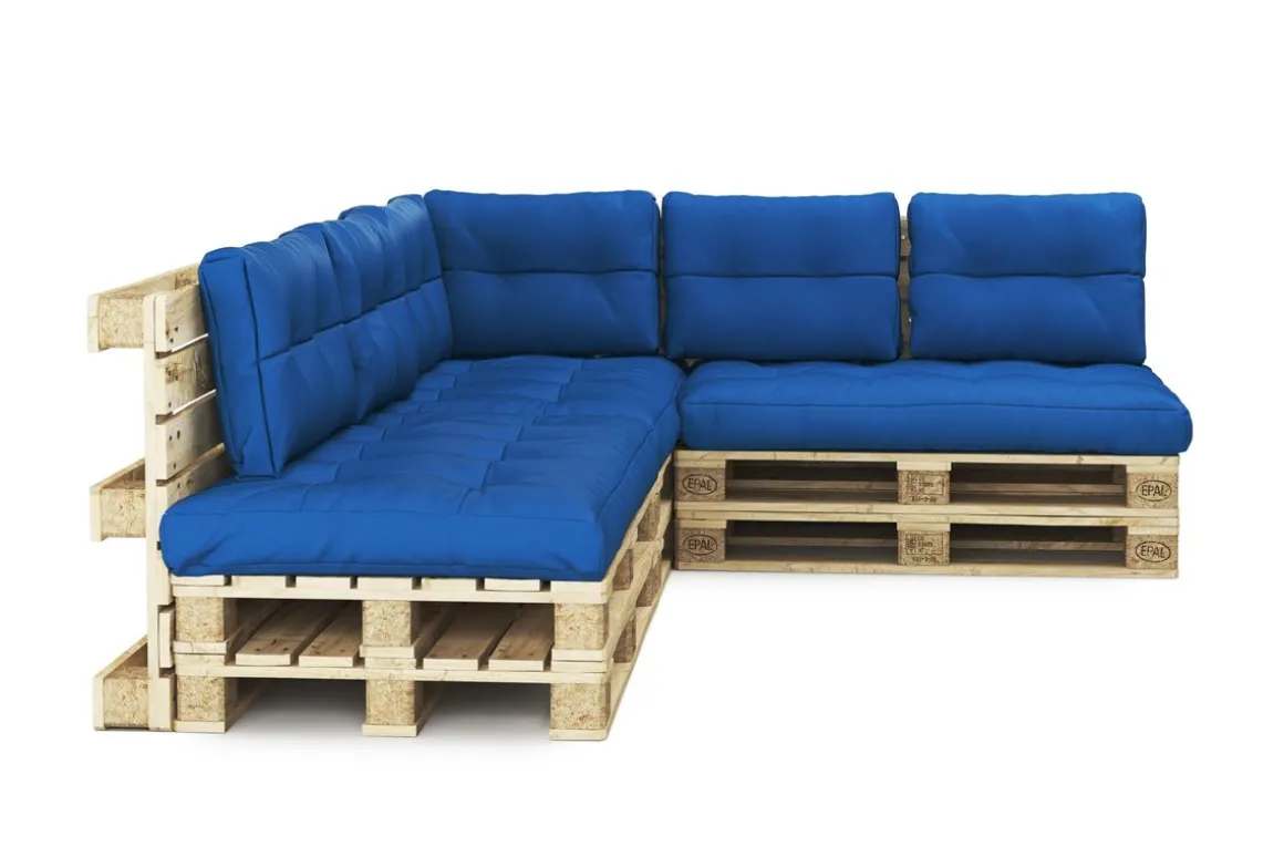 Palettenlounge ASCONA inkl. Kissen blau
