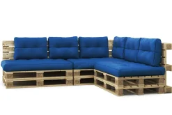 Palettenlounge ASCONA inkl. Kissen blau