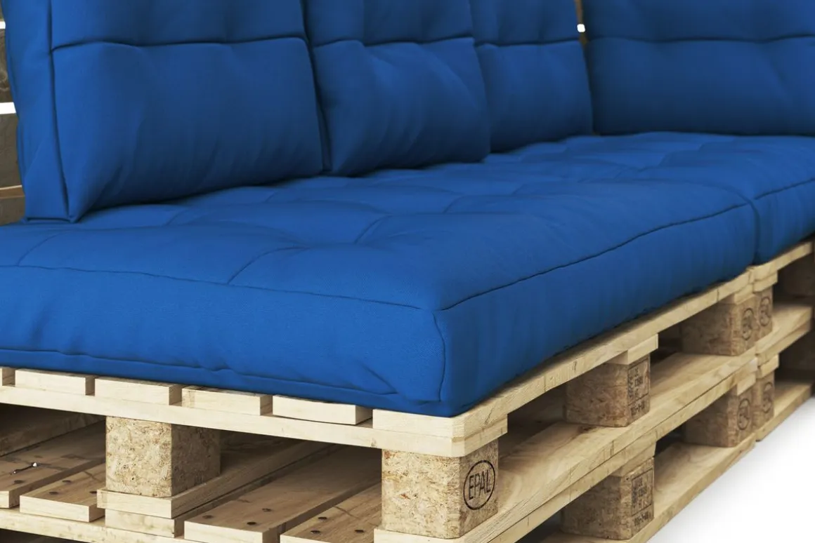 Palettenlounge ASCONA inkl. Kissen blau