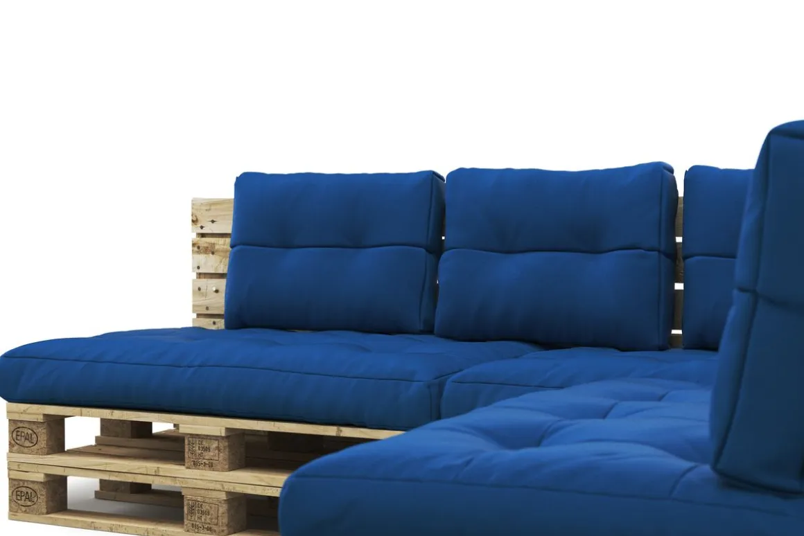 Palettenlounge ASCONA inkl. Kissen blau