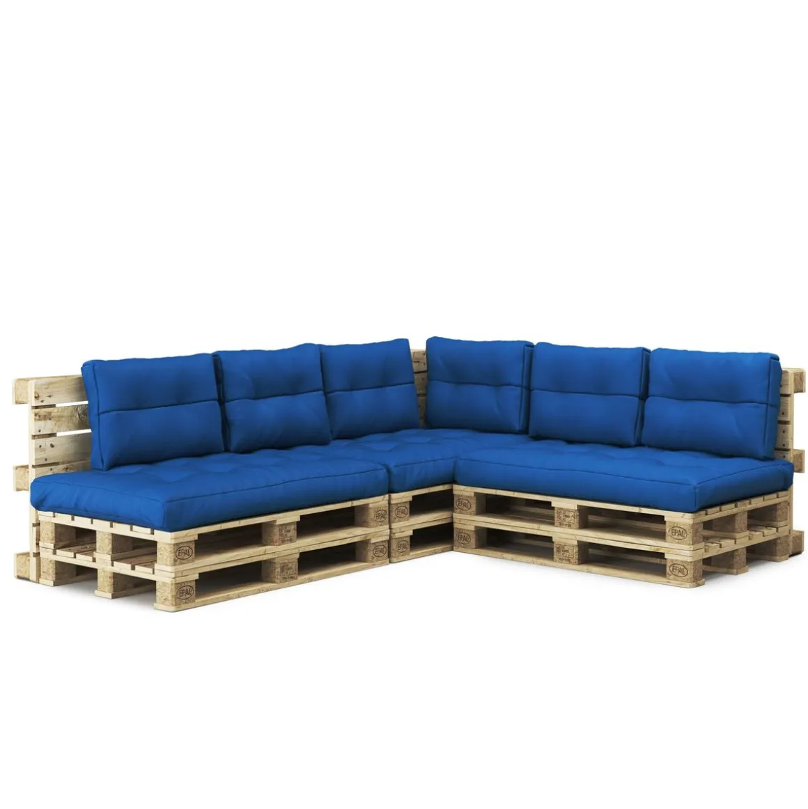 Palettenlounge ASCONA inkl. Kissen blau