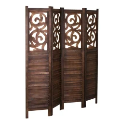 Paravent Ornamente 160 x 170 cm braun