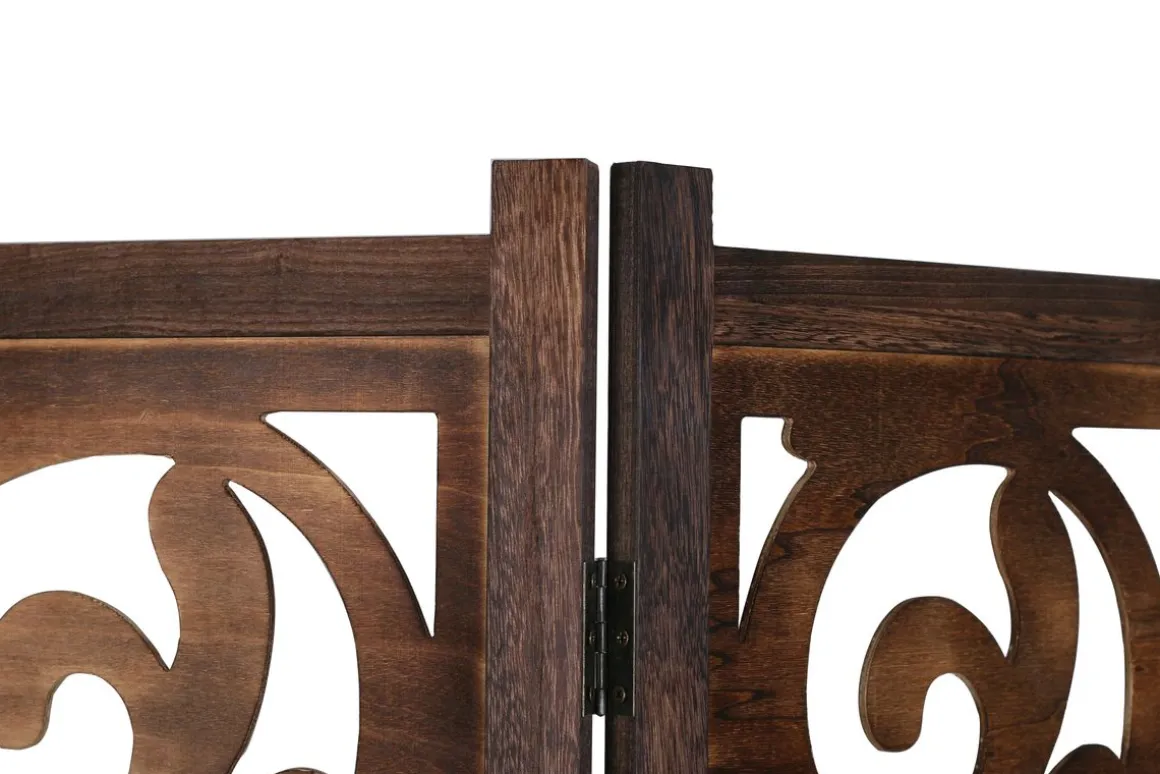 Paravent Ornamente 160 x 170 cm braun