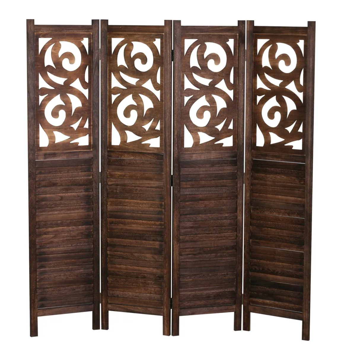 Paravent Ornamente 160 x 170 cm braun