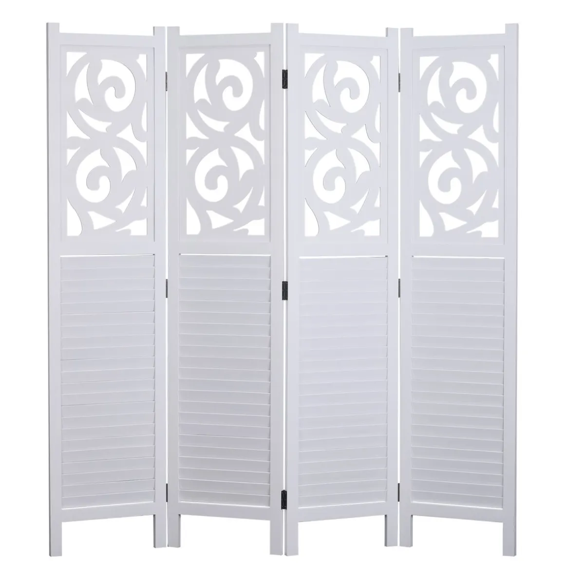 Paravent Ornamente 160 x 170 cm weiss