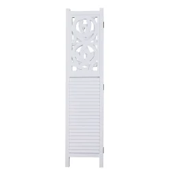 Paravent Ornamente 160 x 170 cm weiss