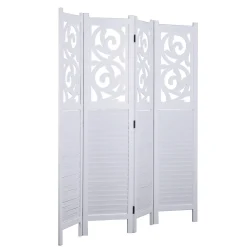 Paravent Ornamente 160 x 170 cm weiss
