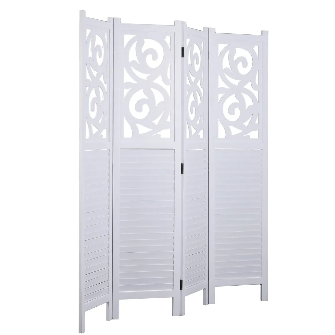 Paravent Ornamente 160 x 170 cm weiss