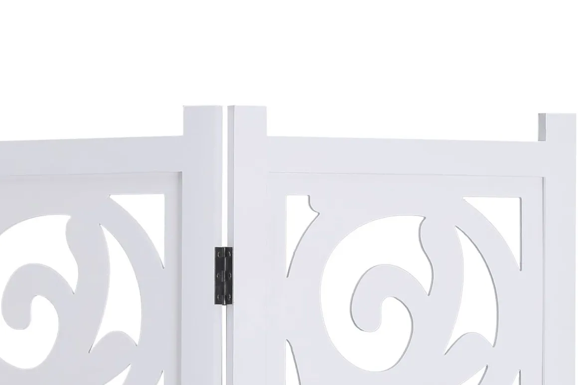 Paravent Ornamente 160 x 170 cm weiss
