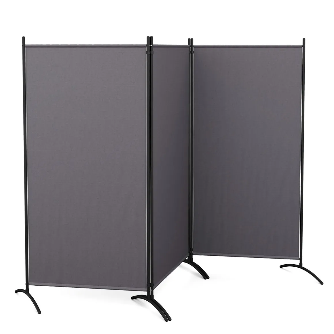 Paravent 3-teilig 255 x 180 cm anthrazit
