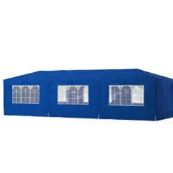 Partyzelt MARIS 9 x 3 m blau inkl. 8 Seitenwände