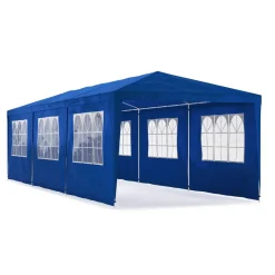 Partyzelt MARIS 9 x 3 m blau inkl. 8 Seitenwände