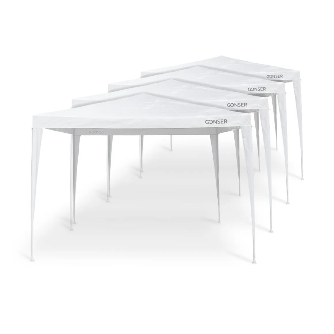Pavillon JARA 3 x 3 m weiss 4er Set