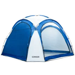 Pavillon LED KAYLA 3.5 x 3.5 m transparent/blau