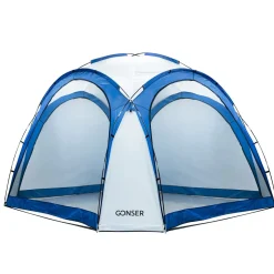Pavillon LED KAYLA 3.5 x 3.5 m transparent/blau