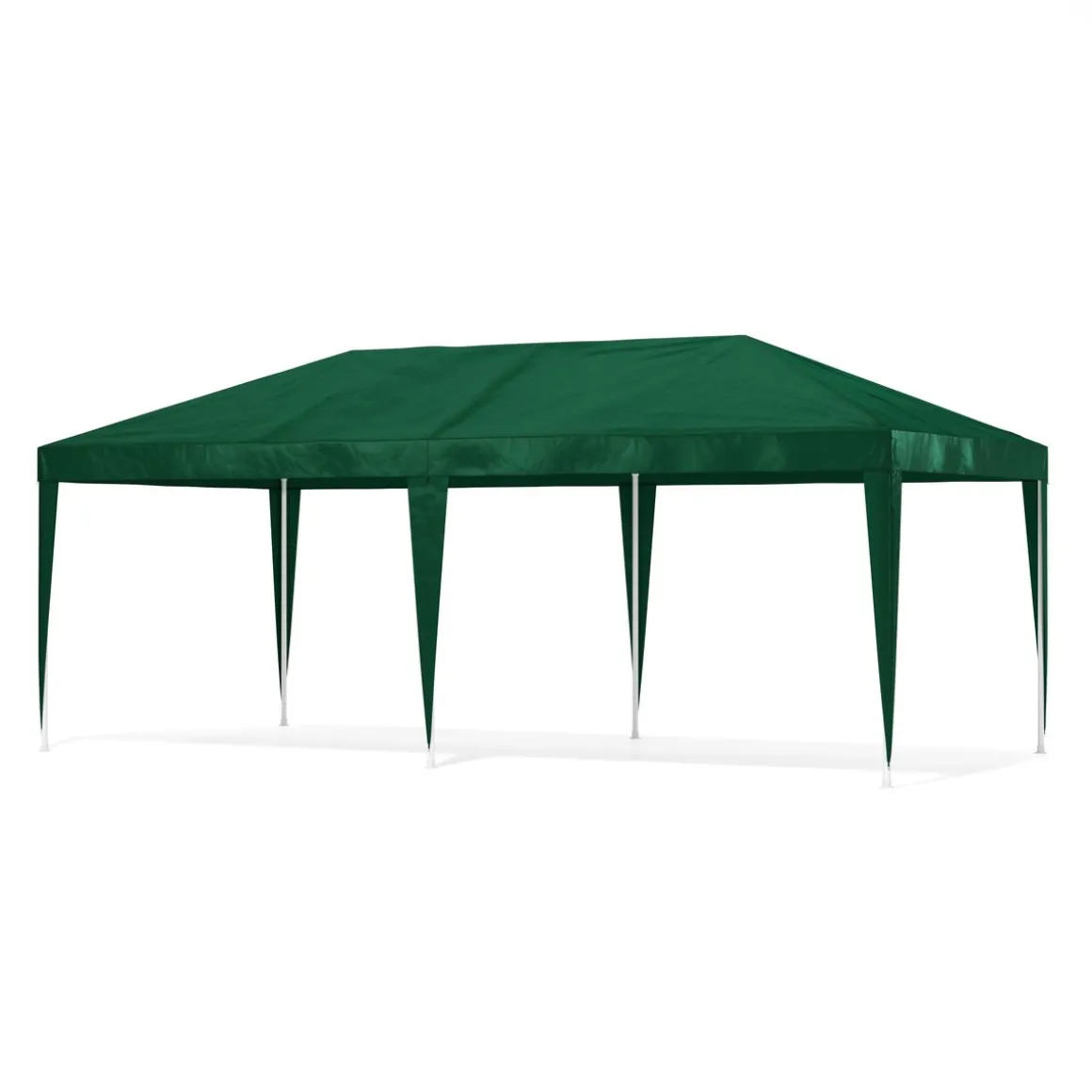 Pavillon LINU 6 x 3 m grün inkl. 6 Seitenwände