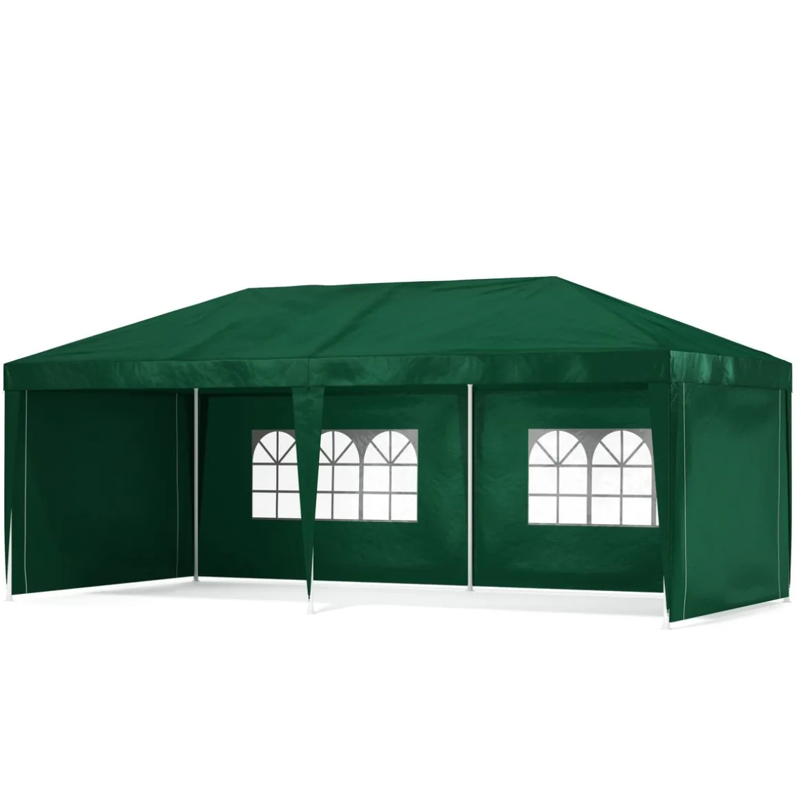 Pavillon LINU 6 x 3 m grün inkl. 6 Seitenwände