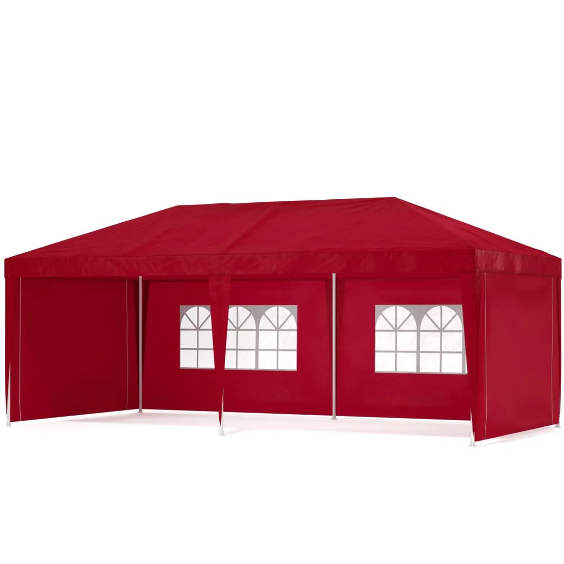 Pavillon LINU 6 x 3 m rot inkl. 6 Seitenwände