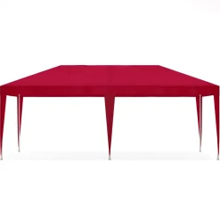 Pavillon LINU 6 x 3 m rot inkl. 6 Seitenwände