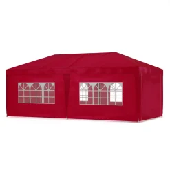 Pavillon LINU 6 x 3 m rot inkl. 6 Seitenwände