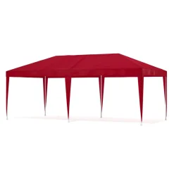 Pavillon LINU 6 x 3 m rot inkl. 6 Seitenwände