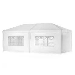 Pavillon LINU 6 x 3 m weiss inkl. 6 Seitenwände