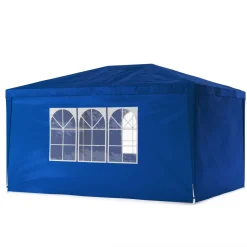 Pavillon NELLE 4 x 3 m blau inkl. 4 Seitenwände