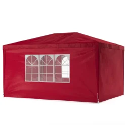 Pavillon NELLE 4 x 3 m rot inkl. 4 Seitenwände