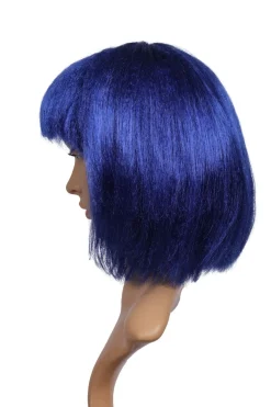 Perücke Pagenschnitt blau