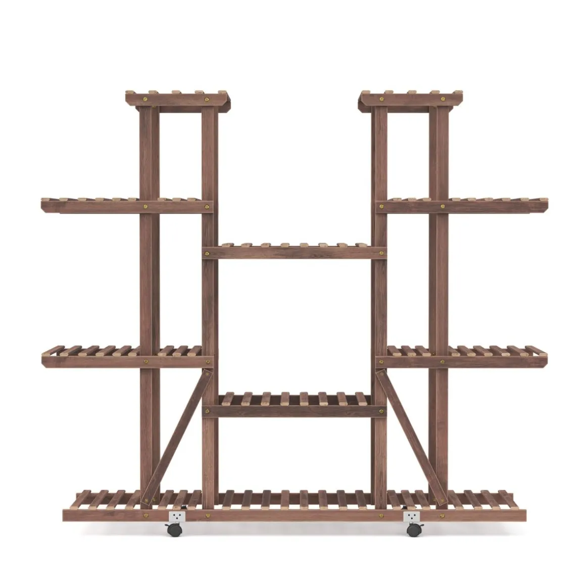 Pflanzenregal Holz 113 x 33 x 120 cm natur
