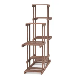Pflanzenregal Holz 96 x 25 x 96 cm natur