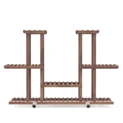 Pflanzenregal Holz 114 x 33 x 80 cm natur